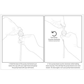 Cornucopia 8-Ounce Amber Glass Pump Bottles (4-Pack); Empty Boston Round Bottles w/Black Plastic Lotion Pumps