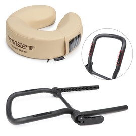 Master Massage Universal MusicMaster Crescent Round Face Cushion and Universal Simplicity Adjustable Massage Table Face Cradle Set - Massage Table/Massage Chair Headrest Platform Set (Cream)