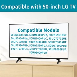 TV Legs for LG Smart TV 50 inch 50UM7300AUE 50UK6300BUB 50UK6500AUA 50UK6090PUA 50UP7700PUB with Screws, Easy to Install