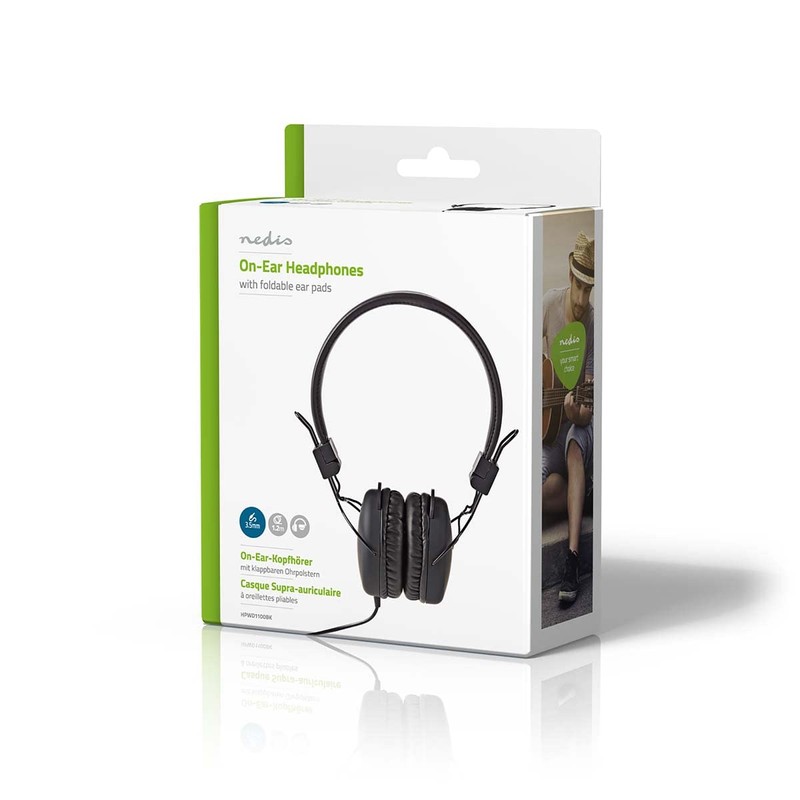 Nedis HPWD1100BK Wired Headphones | On-ear | Foldable | 1.2