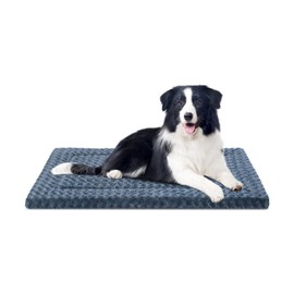 WagWonders Dog Bed Mat Washable Reversible Dog Crate Pad Soft Fluffy Pet Kennel Beds with Anti-Slip Bottom Dog Cat Sleeping Mattress for Medium Large Dogs, 35x22x1.5 Inch, Gray