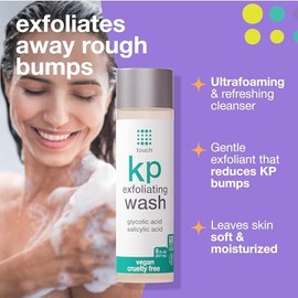 Touch Keratosis Pilaris Exfoliating Body Wash Cleanser - KP Treatment with 15 Glycolic Acid, 2 Salicylic Acid, Hyaluronic Acid - Low pH - Smooths...  
