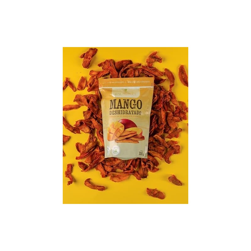 IZAL PRODUCE Mango Deshidratado 100% Natural 300g Snack Saludable y