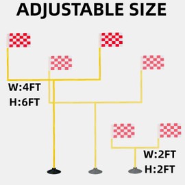 Nbguigdstr Football Field Goal Post - 6 ft x 4 ft Portable Football Goal Post - Kicking Field Goals-Backyard Field Goal Post for Kids/Youth/Adults -(2 ft-6 ft in Height)