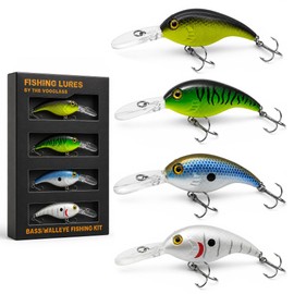 Fishing Gear for Diving Bass/Trout/Pike/Salmon with Lifelike Action, Fishing Lures with Individual Packaging (B4)