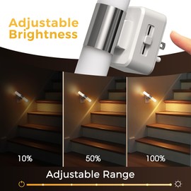 L LOHAS LED Night Light, 2 Pack Night Lights Plug into Wall, 3000K Soft White, 0-100LM Adjustable Brightness, 180° Rotating Plug in Night Light with Auto Light Sensor (Matte White)