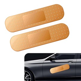 DACIRTY 2 PCS Giant Car Bandaid Sticker, 24 inches x 6.3 inches Fun & Playful Waterproof PET Car Bumper Vivid Bandage Decal, DIY Creative Unique Decoration, Suitable for Most Flat Surfaces (Khaki)