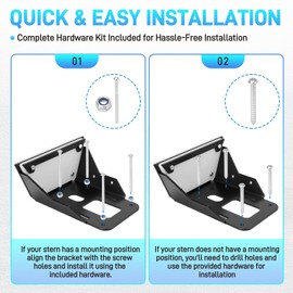 Kayak Trolling Motor Transom Mount, Thickening Trolling Motor Mount Kit for Most Clamp-on Electric Trolling Motors, Freshwater and Saltwater, Black