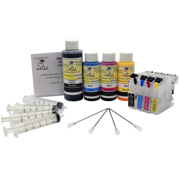 InkOwl Refillable Cartridge Replacement for Brother MFC-J5920DW, MFC-J775DW, MFC-J985DW +