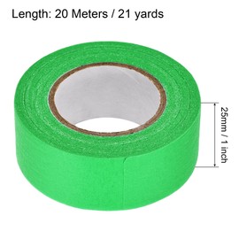 uxcell 6Pcs 25mm 1 inch Wide 20m 21 Yards Masking Tape Painters Tape Rolls Dark Green