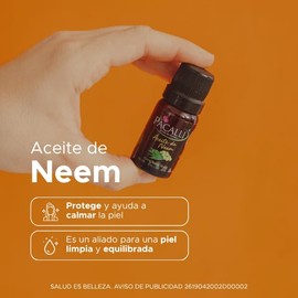 Aceite de Neem Puro PACALLI | 10 ml | (Paquete de dos) | Aceite Natural para Cuidado Personal y Belleza