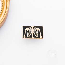 Dr's gift Golden Skeletal Anatomy Brooch Pin Backpack Lapel Badge Medical Jewelry for Anatomy Lovers Doctors Osteology Students Gifts