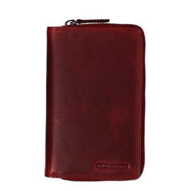 Old River Leather Women's Purse, Women's Wallet, Leather Purse, Women's Purse Vintage Genuine Cowhide Leather, red, M, Casual