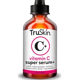 TruSkin Vitamin C Super Serum for Face – All-in-One Anti-Aging Serum with Vitamin C, Retinol, Niacinamide, Hyaluronic Acid & Squalane – Improve Appearance of Dark Spots, Firmness & Texture, 2 Fl Oz