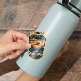 Die Cut Sticker Great Sand Dunes National Park and Preserve, Colorado, Distressed, Vinyl Sticker, (Waterproof Decal for Cars, Water Bottles, Laptops, Coolers), Large
