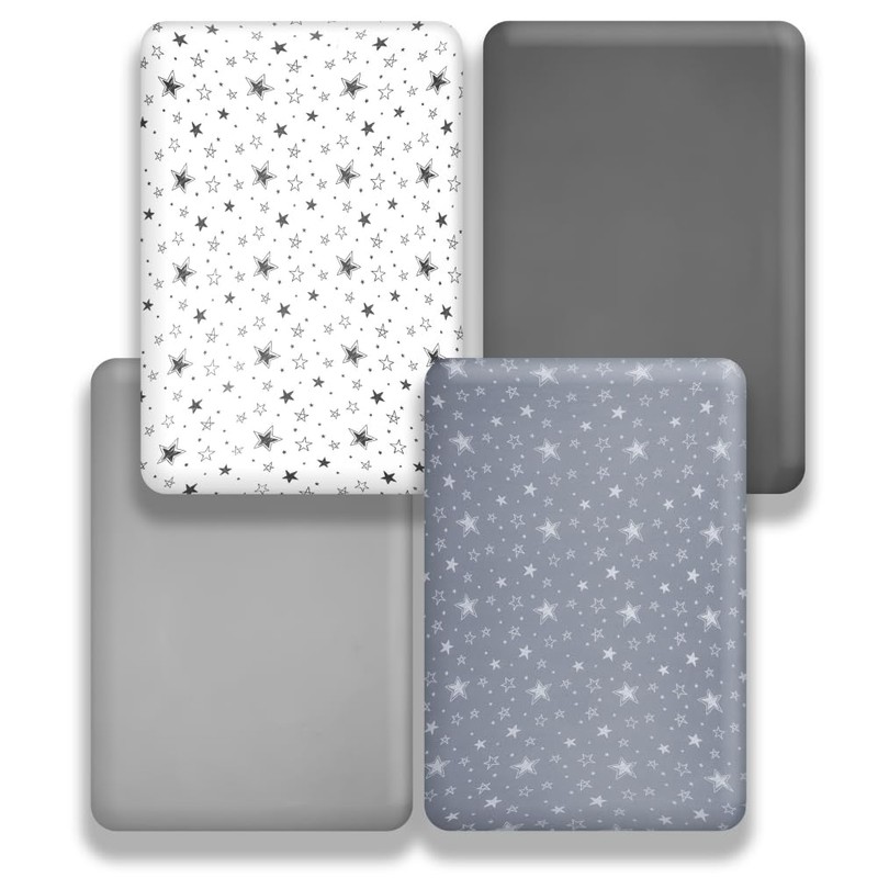 4 Pack Crib Sheets Soft Neutral Unisex Fitted Baby Standard