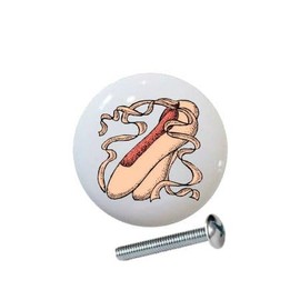 Peach Ballerina Shoes from The Ballet Slippers Collection - 1.5" Ceramic Cabinet Dresser Drawer Pull Knobs