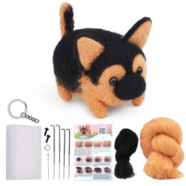 QMNNMA Needle Felting Kit, Animals Needle Felting Set, DIY Wool Felt Materials Set with Felting Tool and Instruction for Needle Felting Craft Project and DIY Handmade