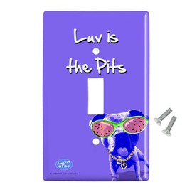 GRAPHICS & MORE Luv is The Pits Love Pitbull Watermelon Sunglasses Plastic Wall Decor Toggle Light Switch Plate Cover