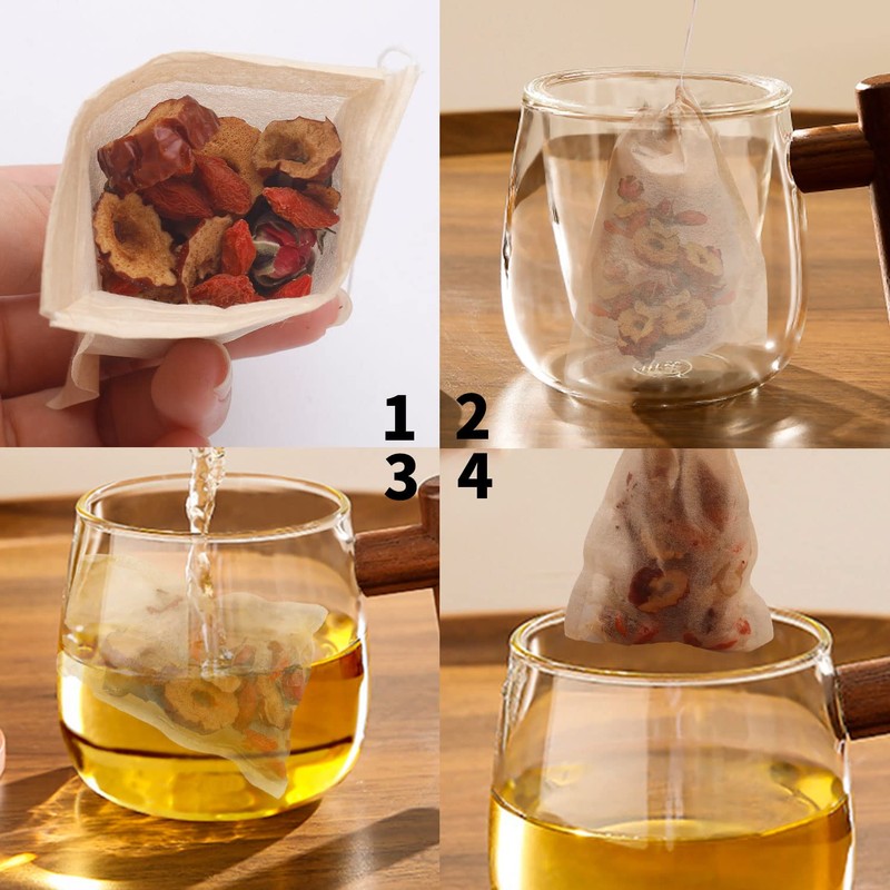 100 Pcs Tea Bags for Loose Tea, Disposable Tea Bags