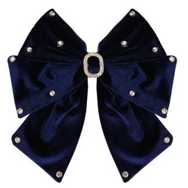 ROWAGY Velvet Bow Hair Clip for Women Rhinestones Bowknot Handmade Teen Girls Ribbon Hair Accessories Hairpins Barrettes