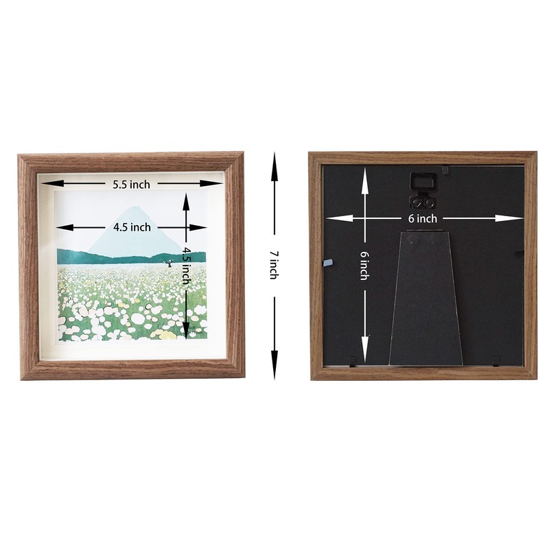 6x6 Wooden Picture Frame, 6x6 Square Picture Frame with 5x5