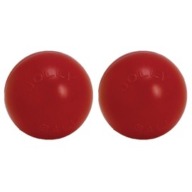 Jolly Pets 2 Pack of Push-N-Play Ball Dog Toys, Red, 6-Inch