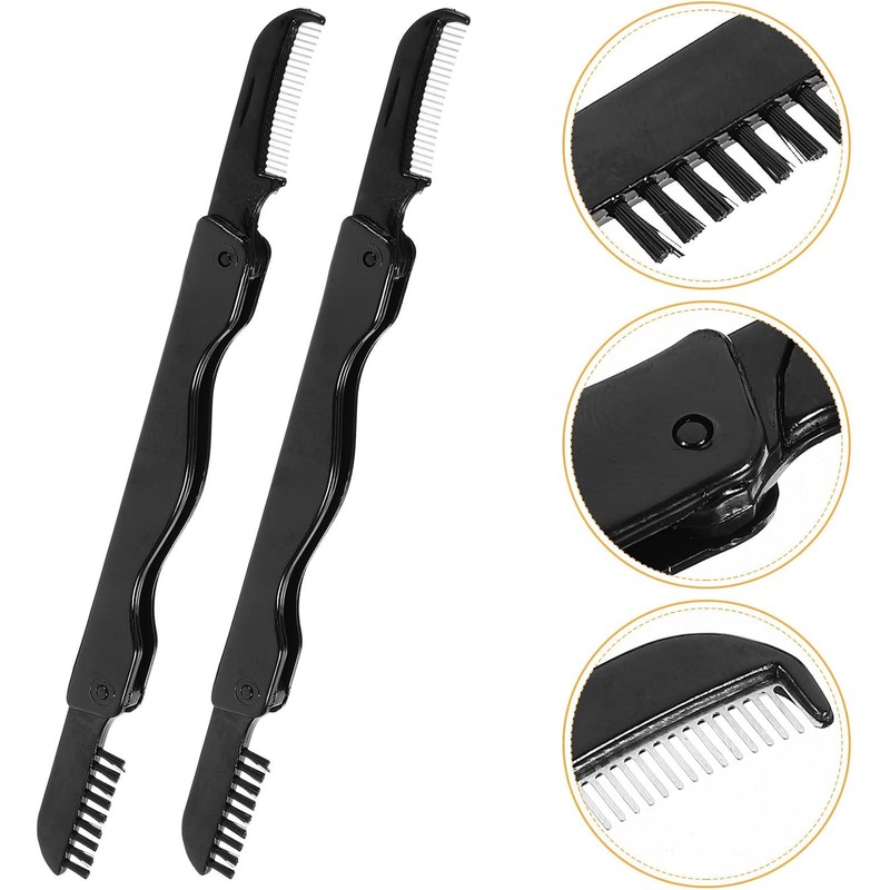 Cepillo Peine de Acero Inoxidable para Pestañas Plegable 6 Piezas