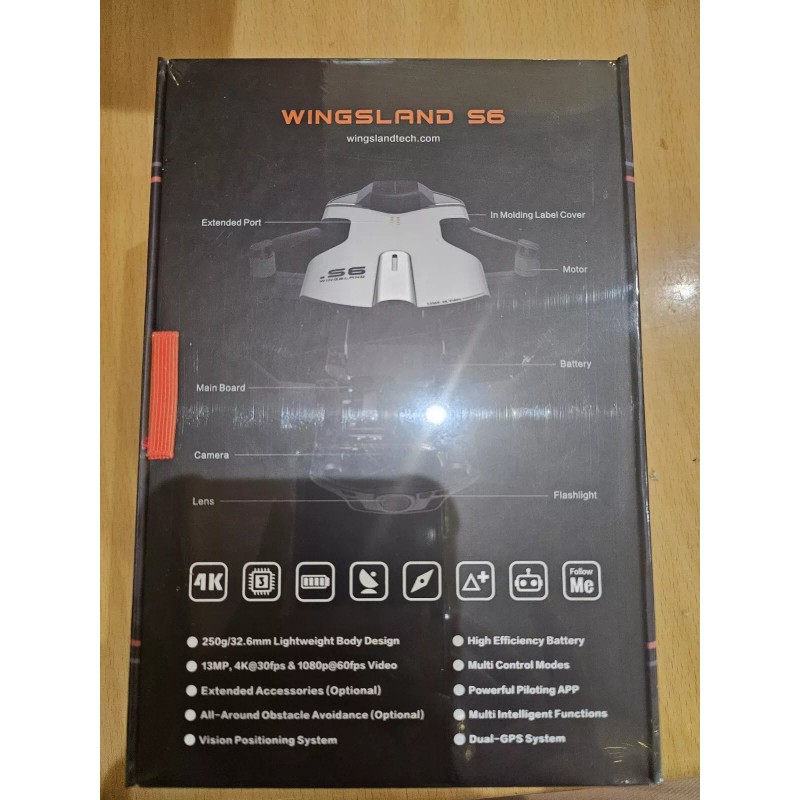 Wingsland Orange Wingsland S6 Drone GPS WI-FI APP Control 4K