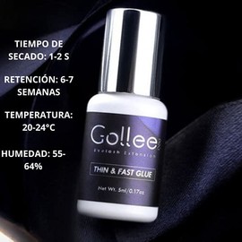Pegamento Para Extensión de Pestañas GOLLE Azul Secado Rápido Máxima Retención Ideal para lashistas profesionales 1x1 pestañas mink