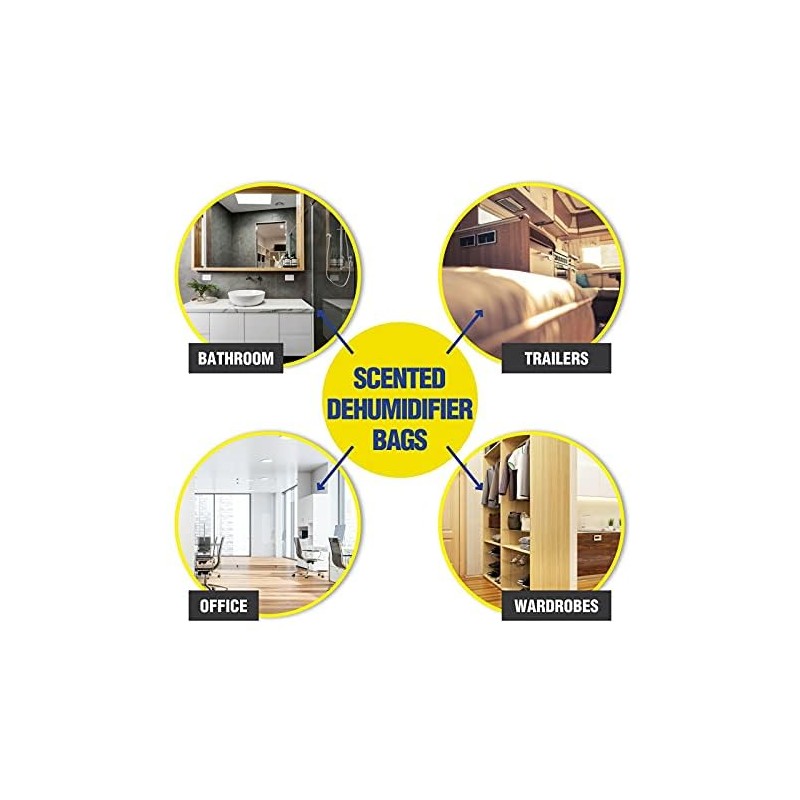 [4PCE] Xtra Kleen Dehumidifier Bag with Hanger, Effective Moisture Absorption,