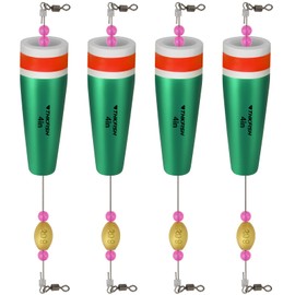 THKFISH 4PCS Fishing Floats Bobbers for Fishing Popping Cork Float Rig Weighted Popping Floats Saltwater Weighted Floats GREEN-4-4PCS