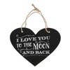VANZACK Wedding Decor Hanging Chalkboard Sign, 8x7inch Wooden Heart Shaped