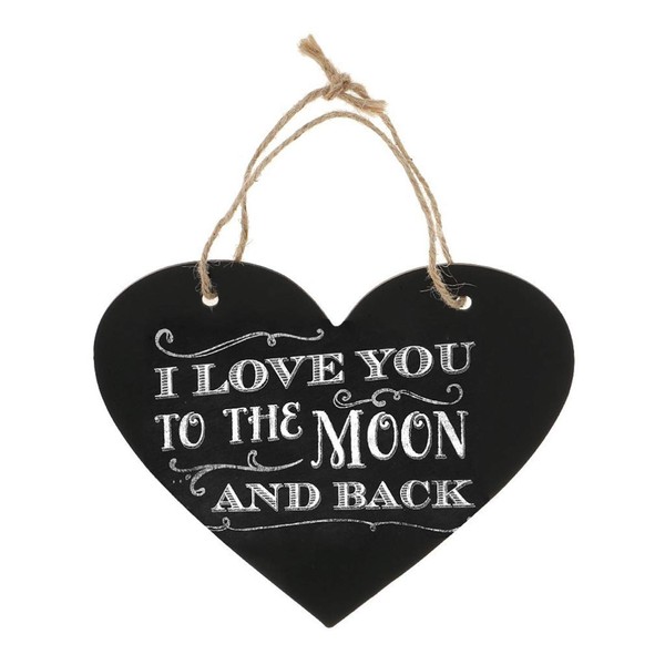 VANZACK Wedding Decor Hanging Chalkboard Sign, 8x7inch Wooden Heart Shaped