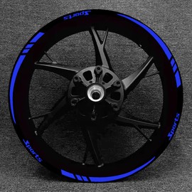 CGEAMDY Car Rim Edge Sticker, Rim Edge Sticker, Rim Tape, Car Rims Sticker, Reflective Side Strips, Universal Exterior, Decorative Accessory for Motorcycle, Bicycle, Car (Blue)