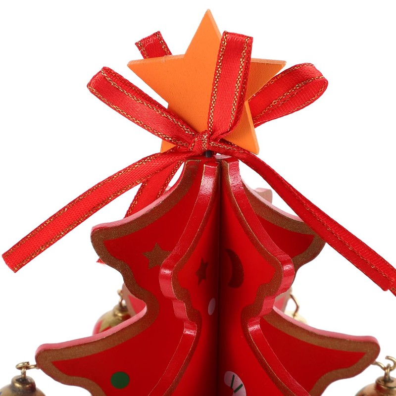 Cabilock Christmas Tree Classic Music Box Wooden Clockwork Design Christmas
