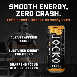 Jocko GO Afterburner Orange Energy Drink - Keto, Vitamin B12, Vitamin B6, Electrolytes, L Theanine, Magnesium- Energy Boost, Sugar Free Nootropic Monk Fruit Blend - 12 Pack - Packaging May Vary