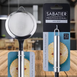 Sabatier Professional Stainless Steel Mini Sieve - by Taylors Eye Witness. Small fine mesh Strainer/Drainer. Dishwasher Safe. Ideal for Sifting Flour, Dusting Sugar, Straining Tea. 25 Year Guarantee.
