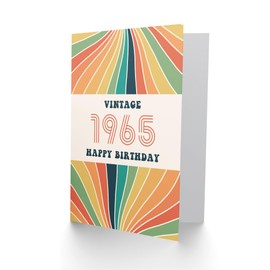 Artery8 Vintage Retro Him Her Rainbow Born 1965 Aged 60 Years Old 60th Birthday Card Mum Dad Gran Grandad