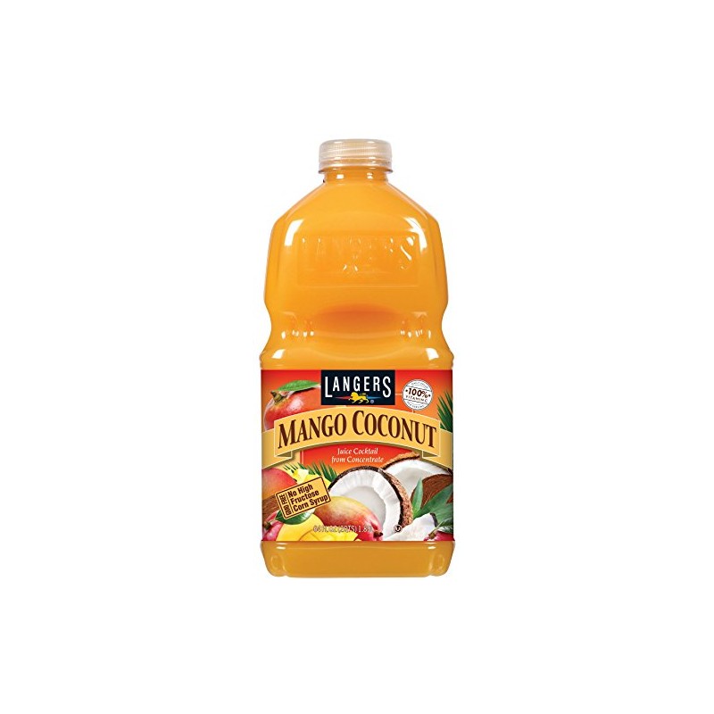 Langers Juice, Mango Coconut Cocktail, 64 fluid Ounce (Pack of