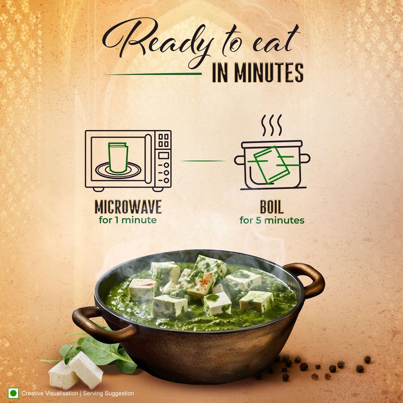 Kitchens Of India Ready To Eat Palak Paneer, Spinach &