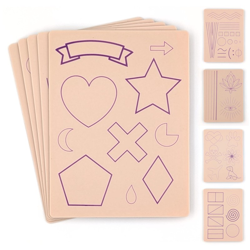 Pre-Printed Tattoo Practice Skins - 5 Pack | Pre Printed