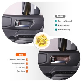 Heutamo Inner Door Handle Bowl Cover Trim Compatible with Toyota Land Cruiser Prado 250 J250 LC250 2024 2025, Piano Black Interior Accessories 4Pcs (Oak Wood Pattern)