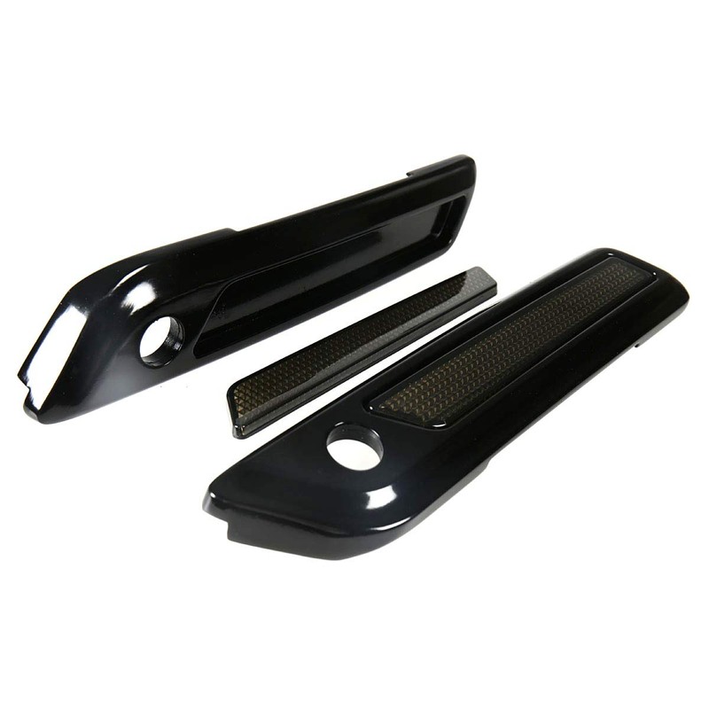 Black Saddlebag Outer Lid Hinge Latch Covers For Harley Touring