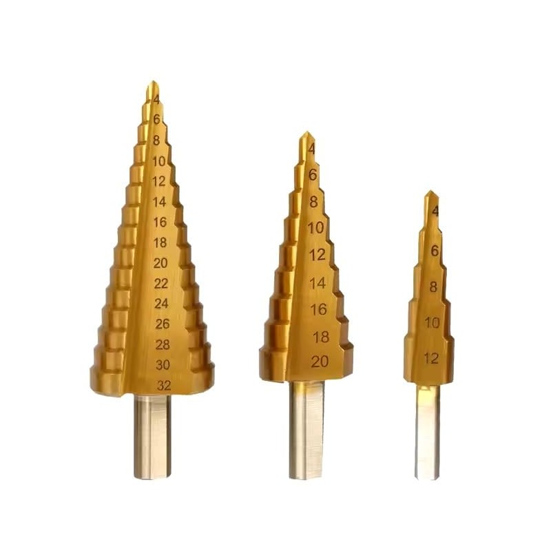 Sivitec 3PCS Step HSS 4341 Metric Round Shank Spiral Flute