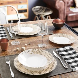 GFI LINEN CLUBS 100% Cotton Yarn Dyed Black/White Gingham Check Dinner Napkins - 18X18, Premium Clambake, Beach Party Napkins, Thanksgiving, Christmas, Pack of 6, Premium Dining Accessories