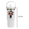 Termo Alto Acero Inoxidable Bts Integrantes Animado Kpop Blanco