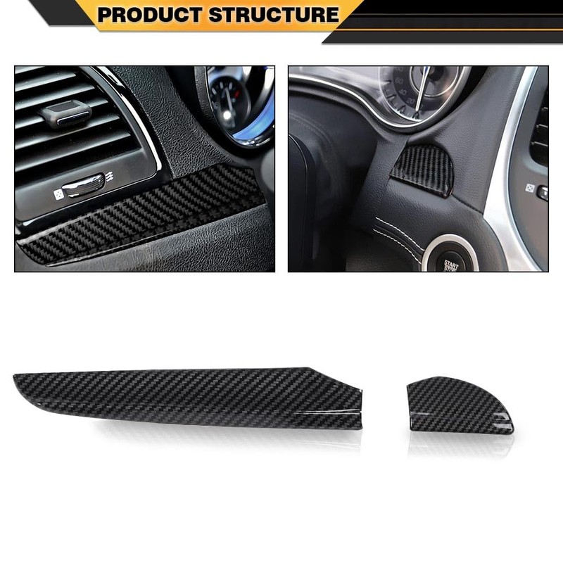 CNNELL Central Control Dashboard Cover Trim Bezels Compatible with Chrysler