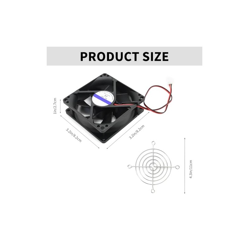 ventilador de refrigeración, 80mm x 25mm, DC 12V para gabinete