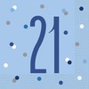 Unique 83556 Blue Polka Dots 21st Birthday Luncheon Napkins Disposable